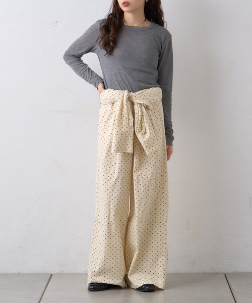 WILLOW(ウィロー)の「【willow】ドットストライプオールインワン(サロペット/オーバーオール・レディース・サックスブルー/オフホワイト・ONE SIZE)」の4枚目の写真