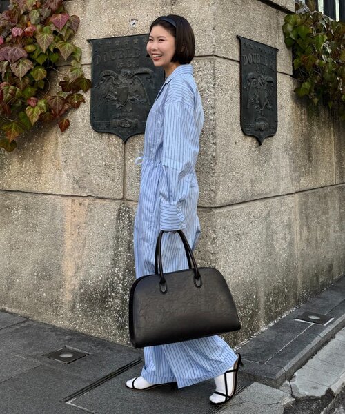 WILLOW(ウィロー)の「【willow】ドットストライプオールインワン(サロペット/オーバーオール・レディース・サックスブルー/オフホワイト・ONE SIZE)」の20枚目の写真