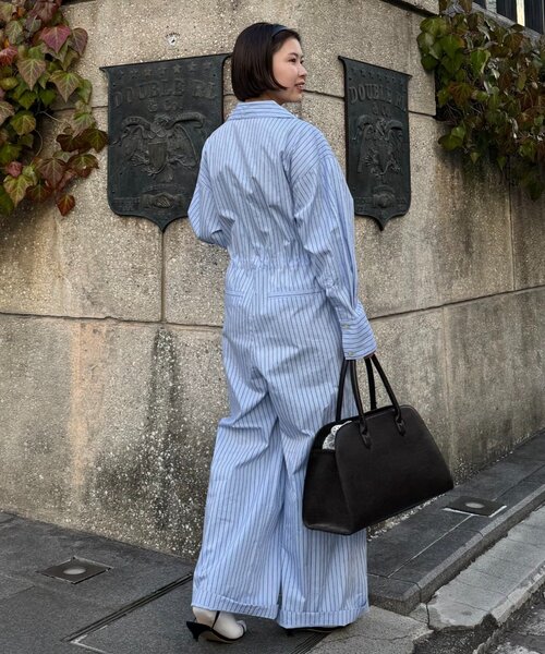 WILLOW(ウィロー)の「【willow】ドットストライプオールインワン(サロペット/オーバーオール・レディース・サックスブルー/オフホワイト・ONE SIZE)」の21枚目の写真