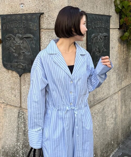 WILLOW(ウィロー)の「【willow】ドットストライプオールインワン(サロペット/オーバーオール・レディース・サックスブルー/オフホワイト・ONE SIZE)」の22枚目の写真