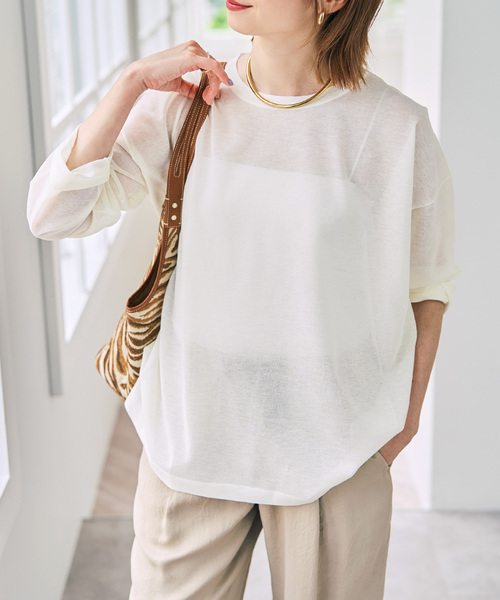 theory luxe リネン混 シアーカットソー M ゆったり リネン混シアールーズプルオーバー（ニット/セーター）｜Spick & Span