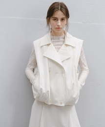 tageechita（タジチタ）の「【tageechita】ラペルカラー ダブルボタン ショートベスト（ベスト）」