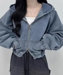 Lips（リップス）の「デニムパーカー/ZIPUPブルゾン（デニムジャケット）」