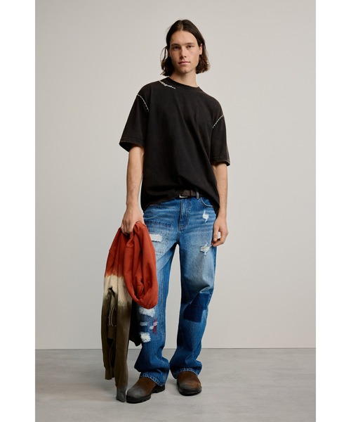 Desigual(デシグアル)の「コントラストステッチ 半袖Tシャツ(Tシャツ/カットソー・メンズ・ブラック・L/M/S/XL)」の6枚目の写真
