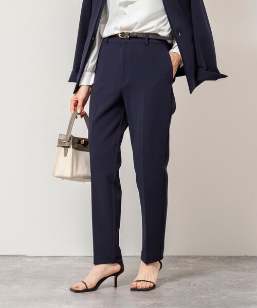 NOLLEY’S Sophi(ノーリーズソフィ)の「《セットアップ対応》ウォッシャブルWクロス2WAYストレッチテーパードパンツ(その他パンツ・レディース・ネイビー/ベージュ・36/38)」の1枚目の写真