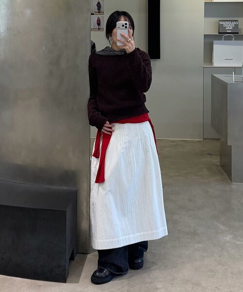 DIAGONAL(ダイアゴナル)の「DIAGONAL BUTTON SLIT TOP (3color)(Tシャツ/カットソー・レディース・ブラック/ライトグレー/レッド・FREE)」の18枚目の写真