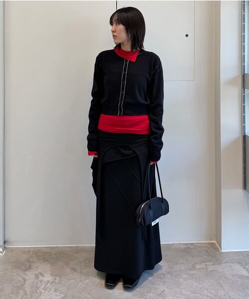 DIAGONAL(ダイアゴナル)の「DIAGONAL BUTTON SLIT TOP (3color)(Tシャツ/カットソー・レディース・ブラック/ライトグレー/レッド・FREE)」の17枚目の写真