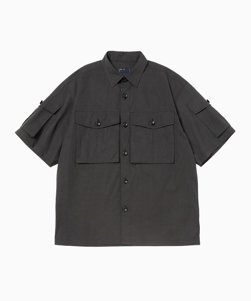 meanswhile（ミーンズワイル）の「Trinity Chambray Safari S/S SH（シャツ/ブラウス・メンズ・ブラック系/ダークグレー/ホワイト・1(S)/2(M)/3(L)）」の2枚目の写真