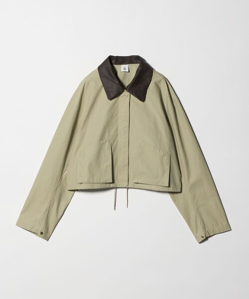 6（ロク）の「＜6(ROKU)＞コットン ショート ブルゾン（カバーオール・レディース・オリーブ・38/36）」の5枚目の写真