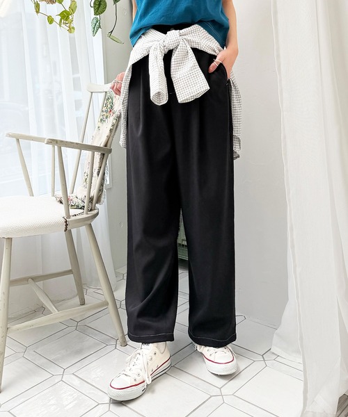 DOUBLE NAME(ダブルネーム)の「配色ステッチ裾ドロストパンツ(その他パンツ・レディース・グレー/オフホワイト/ブラック・FREE)」の21枚目の写真