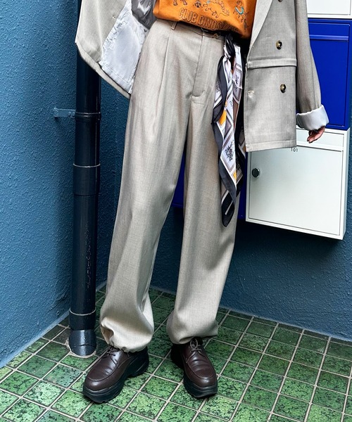 DOUBLE NAME(ダブルネーム)の「配色ステッチ裾ドロストパンツ(その他パンツ・レディース・グレー/オフホワイト/ブラック・FREE)」の17枚目の写真