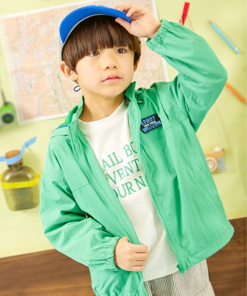 KP BOY(ケーピーボーイ)の「ナイロンタッサー ワッペンジャケット(その他アウター・キッズ・イエロー/グリーン・120cm/130cm/140cm/150cm/160cm)」の2枚目の写真