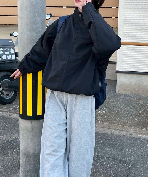 UNDERSTATEMENTs（アンダーステイトメント）の「【ユニセックス】スタンドネックナイロンブルゾン/ルーズ/チェック&無地（ブルゾン・メンズ・ブラック系その他/ブラック・LARGE/MEDIUM）」の14枚目の写真