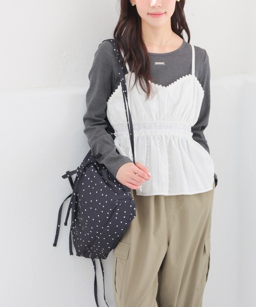 Honeys（ハニーズ）の「リボン付ナップサック（バックパック/リュック・レディース・ホワイト系その他/ピンク/サックスブルー/ブラック/ブラック系その他・FREE）」の15枚目の写真