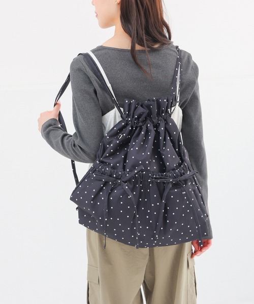 Honeys（ハニーズ）の「リボン付ナップサック（バックパック/リュック・レディース・ホワイト系その他/ピンク/サックスブルー/ブラック/ブラック系その他・FREE）」の17枚目の写真