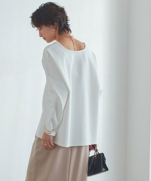 RASW（ラス）の「[RASW]2wayハイストレッチ多機能ドルマントップス（Tシャツ/カットソー・レディース・オフホワイト/ブラック・M/L）」の19枚目の写真