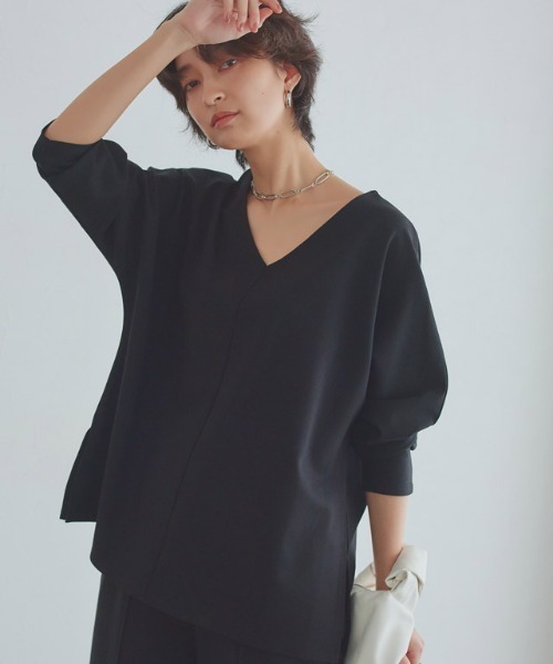 RASW（ラス）の「[RASW]2wayハイストレッチ多機能ドルマントップス（Tシャツ/カットソー・レディース・オフホワイト/ブラック・M/L）」の13枚目の写真