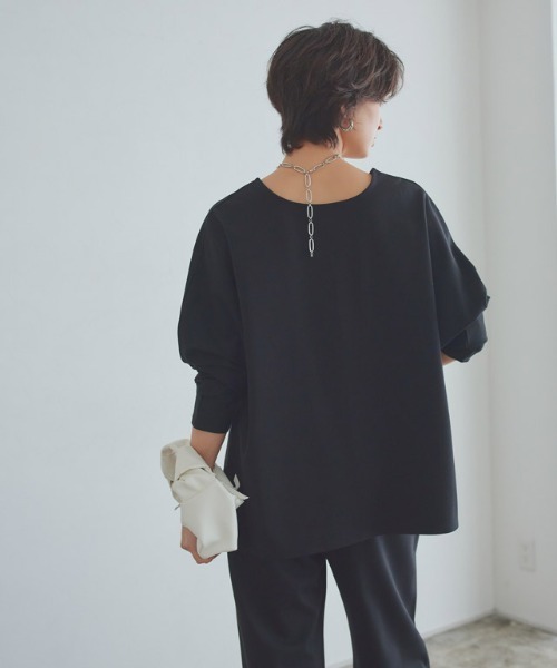 RASW（ラス）の「[RASW]2wayハイストレッチ多機能ドルマントップス（Tシャツ/カットソー・レディース・オフホワイト/ブラック・M/L）」の14枚目の写真