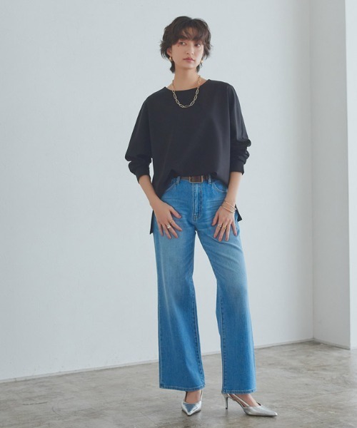 RASW（ラス）の「[RASW]2wayハイストレッチ多機能ドルマントップス（Tシャツ/カットソー・レディース・オフホワイト/ブラック・M/L）」の18枚目の写真