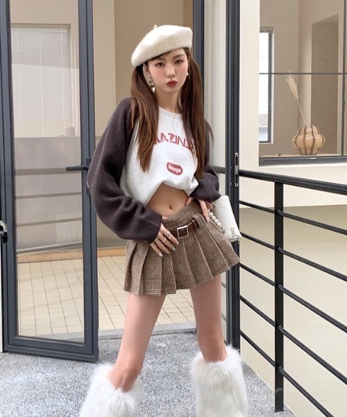 FUNdaysion（ファンデイション）の「【Y2K】ベルトチェックミニスカート（スカート・レディース・ブラウン・M）」の16枚目の写真