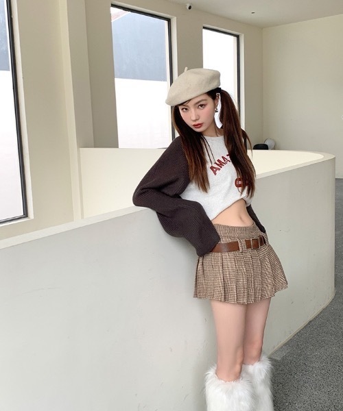 FUNdaysion（ファンデイション）の「【Y2K】ベルトチェックミニスカート（スカート・レディース・ブラウン・M）」の18枚目の写真