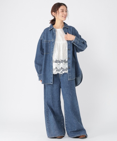 studio CLIP(スタディオクリップ)の「裾刺繍レースヘムブラウス(シャツ/ブラウス・レディース・ブラック/オフホワイト・FREE)」の3枚目の写真