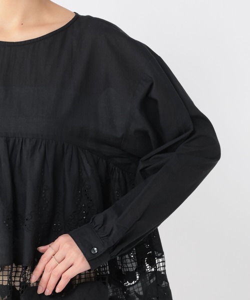 studio CLIP(スタディオクリップ)の「裾刺繍レースヘムブラウス(シャツ/ブラウス・レディース・ブラック/オフホワイト・FREE)」の17枚目の写真