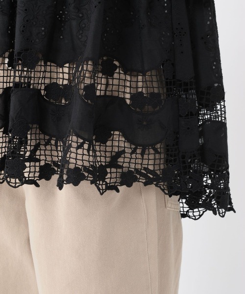 studio CLIP(スタディオクリップ)の「裾刺繍レースヘムブラウス(シャツ/ブラウス・レディース・ブラック/オフホワイト・FREE)」の18枚目の写真