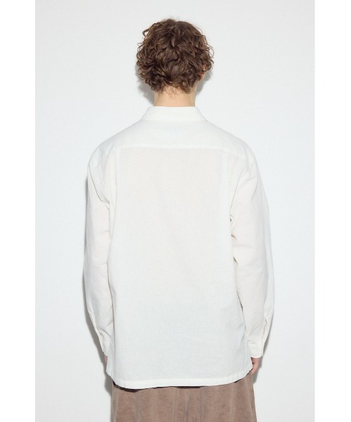 AZUL by moussy(アズールバイマウジー)の「フレンチリネンCOOLMAXスキッパーシャツ(シャツ/ブラウス・メンズ・ブラック/カーキ/ホワイト・MEDIUM/LARGE)」の12枚目の写真