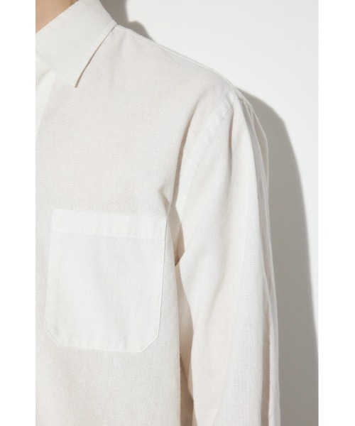 AZUL by moussy(アズールバイマウジー)の「フレンチリネンCOOLMAXスキッパーシャツ(シャツ/ブラウス・メンズ・ブラック/カーキ/ホワイト・MEDIUM/LARGE)」の14枚目の写真