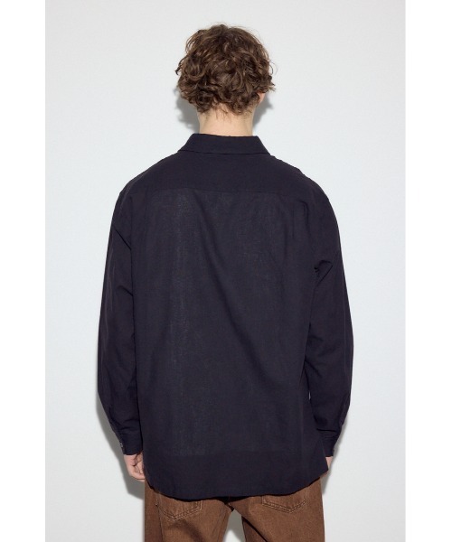 AZUL by moussy(アズールバイマウジー)の「フレンチリネンCOOLMAXスキッパーシャツ(シャツ/ブラウス・メンズ・ブラック/カーキ/ホワイト・MEDIUM/LARGE)」の21枚目の写真