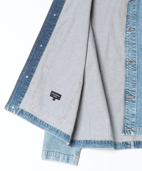 EMPORIO ARMANI(エンポリオアルマーニ)の「【エンポリオ アルマーニ】Icon ジャケット ストレッチドリル(デニムジャケット・メンズ・ライトブルー・46/50)」の4枚目の写真