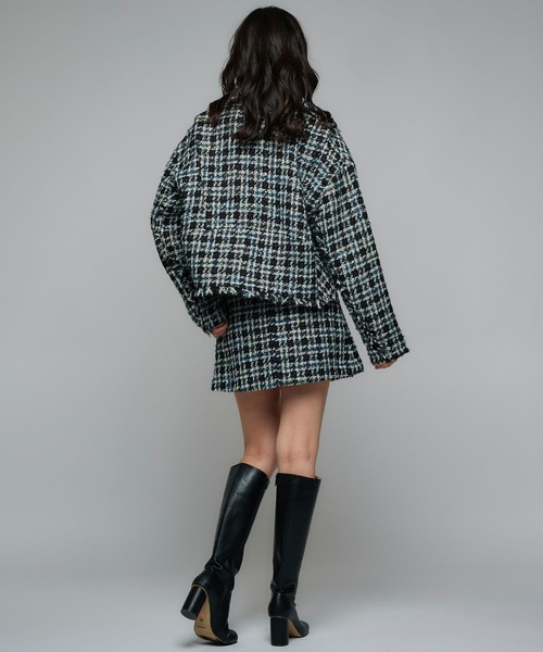 Narcissus(ナルシス)の「【Narcissus/PICCIN】ツイードライダースジャケット(ライダースジャケット・レディース・ブルー・FREE)」の4枚目の写真