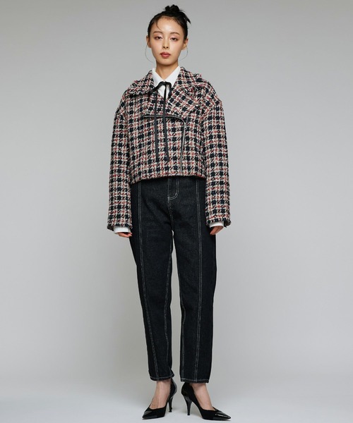 Narcissus(ナルシス)の「【Narcissus/PICCIN】ツイードライダースジャケット(ライダースジャケット・レディース・ブルー・FREE)」の6枚目の写真