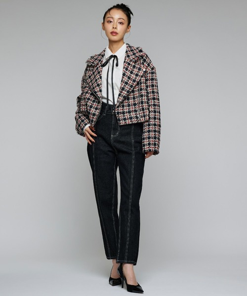 Narcissus(ナルシス)の「【Narcissus/PICCIN】ツイードライダースジャケット(ライダースジャケット・レディース・ブルー・FREE)」の8枚目の写真