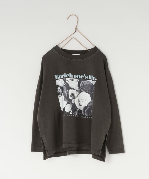 LOWRYS FARM（ローリーズファーム）の「ロゴフォトロンＴ　656104（Tシャツ/カットソー・キッズ・チャコールグレー/オフホワイト/アイボリー/ピンクベージュ・130cm/110cm/140cm/150cm/120cm）」の3枚目の写真