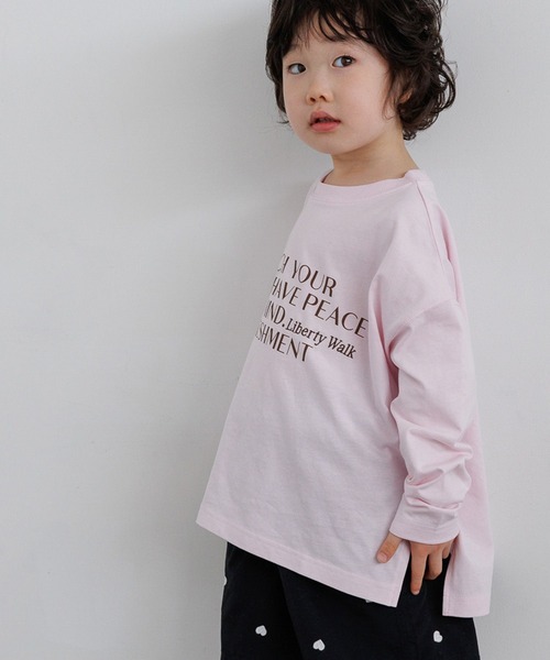 LOWRYS FARM（ローリーズファーム）の「ロゴフォトロンＴ　656104（Tシャツ/カットソー・キッズ・チャコールグレー/オフホワイト/アイボリー/ピンクベージュ・130cm/110cm/140cm/150cm/120cm）」の15枚目の写真