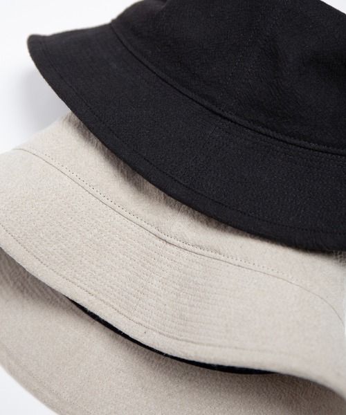 RACAL（ラカル）の「Washable Linen Canvas Bucket Hat / ウォッシャブルリネンキャンバスバケットハット（ハット・メンズ・ベージュ/ブラック・MEDIUM/LARGE）」の6枚目の写真