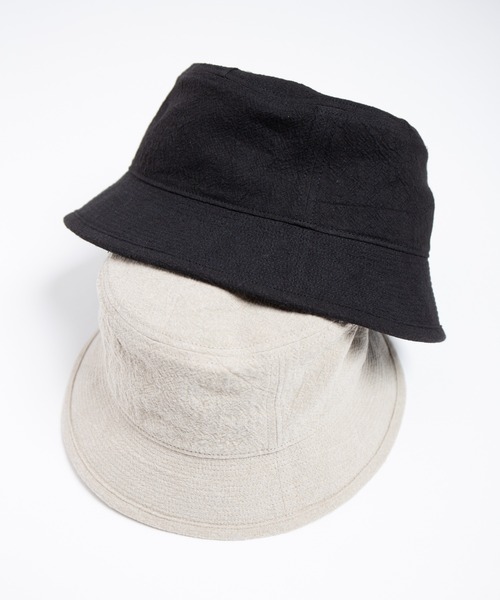 RACAL（ラカル）の「Washable Linen Canvas Bucket Hat / ウォッシャブルリネンキャンバスバケットハット（ハット・メンズ・ベージュ/ブラック・MEDIUM/LARGE）」の9枚目の写真