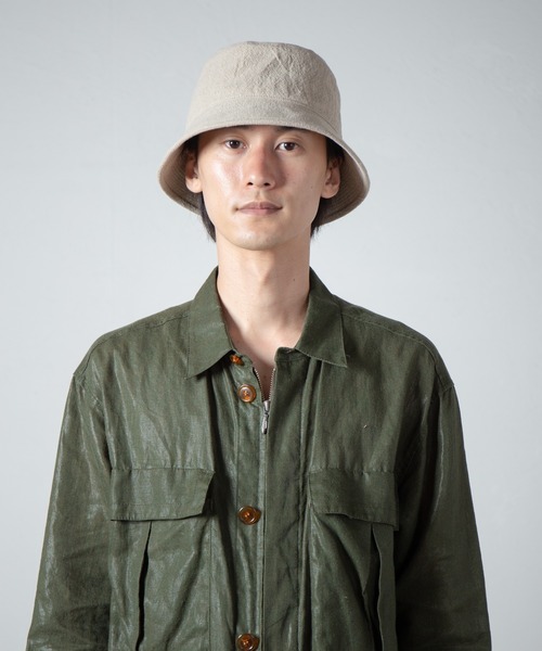 RACAL（ラカル）の「Washable Linen Canvas Bucket Hat / ウォッシャブルリネンキャンバスバケットハット（ハット・メンズ・ベージュ/ブラック・MEDIUM/LARGE）」の15枚目の写真