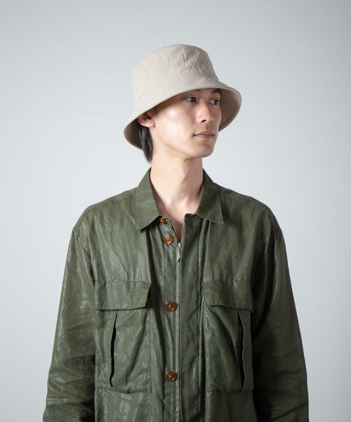 RACAL（ラカル）の「Washable Linen Canvas Bucket Hat / ウォッシャブルリネンキャンバスバケットハット（ハット・メンズ・ベージュ/ブラック・MEDIUM/LARGE）」の16枚目の写真