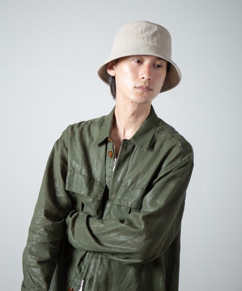 RACAL（ラカル）の「Washable Linen Canvas Bucket Hat / ウォッシャブルリネンキャンバスバケットハット（ハット・メンズ・ベージュ/ブラック・MEDIUM/LARGE）」の20枚目の写真