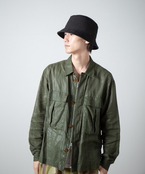 RACAL（ラカル）の「Washable Linen Canvas Bucket Hat / ウォッシャブルリネンキャンバスバケットハット（ハット・メンズ・ベージュ/ブラック・MEDIUM/LARGE）」の22枚目の写真