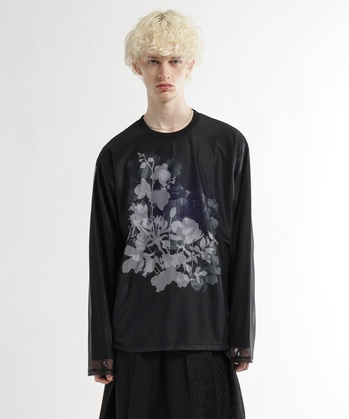 HARE（ハレ）の「シアーレイヤードプリントカット(HARE)（Tシャツ/カットソー・メンズ・グレー/ブラック・FREE）」の8枚目の写真