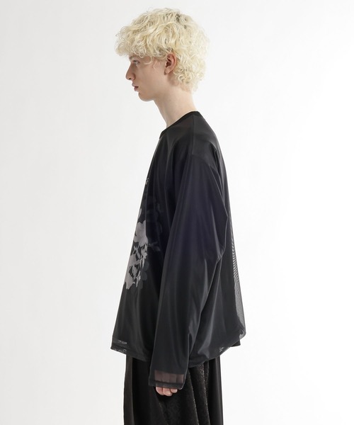 HARE（ハレ）の「シアーレイヤードプリントカット(HARE)（Tシャツ/カットソー・メンズ・グレー/ブラック・FREE）」の13枚目の写真