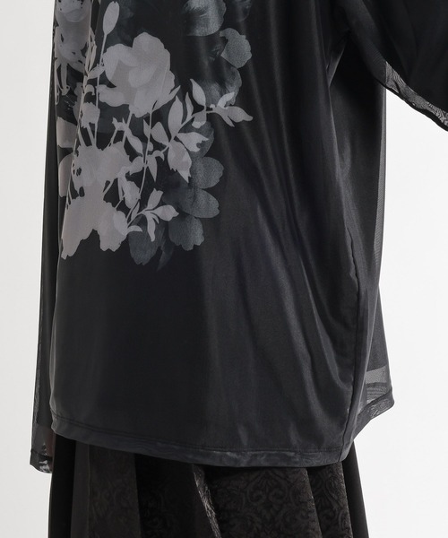 HARE（ハレ）の「シアーレイヤードプリントカット(HARE)（Tシャツ/カットソー・メンズ・グレー/ブラック・FREE）」の17枚目の写真