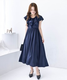 CLEAR BASIC | フロントフリルネックリボンワンピース[大人 フェミニン 上品]≪新作≫(ワンピース)