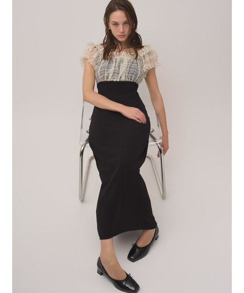 SNIDEL(スナイデル)の「シアーギャザードッキングワンピース(ワンピース・レディース・ミント/ドット/ブラック・0/1)」の11枚目の写真