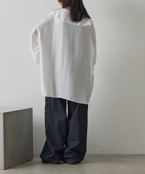 goocy（グーシー）の「フリルブラウス（シャツ/ブラウス・レディース・ブラック/ホワイト・FREE）」の6枚目の写真