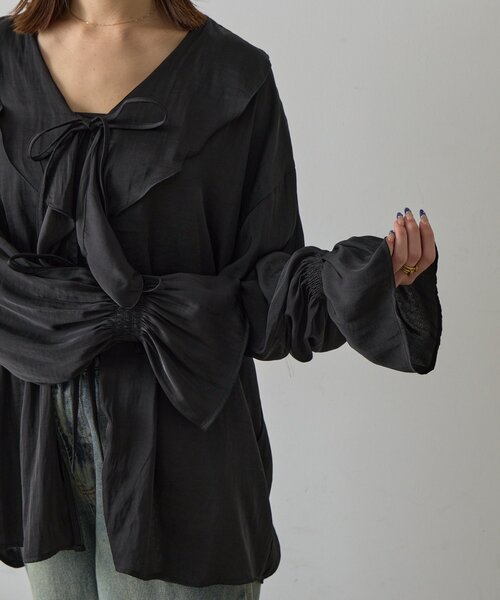 goocy（グーシー）の「フリルブラウス（シャツ/ブラウス・レディース・ブラック/ホワイト・FREE）」の19枚目の写真